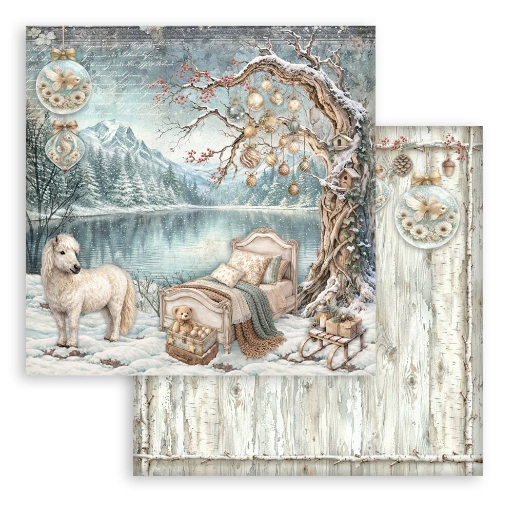 Stamperia White Christmas 8x8 Inch Paper Pack (SBBS146) Stamperia White Christmas 8x8 Inch Paper Pack (SBBS146)