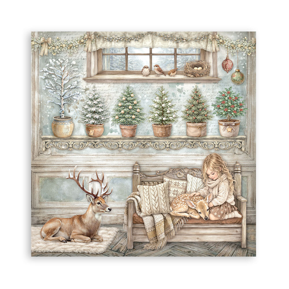Stamperia White Christmas 12x12 Inch Single Face Paper Pack (SBBXLB39) Stamperia White Christmas 12x12 Inch Single Face Paper Pack (SBBXLB39)