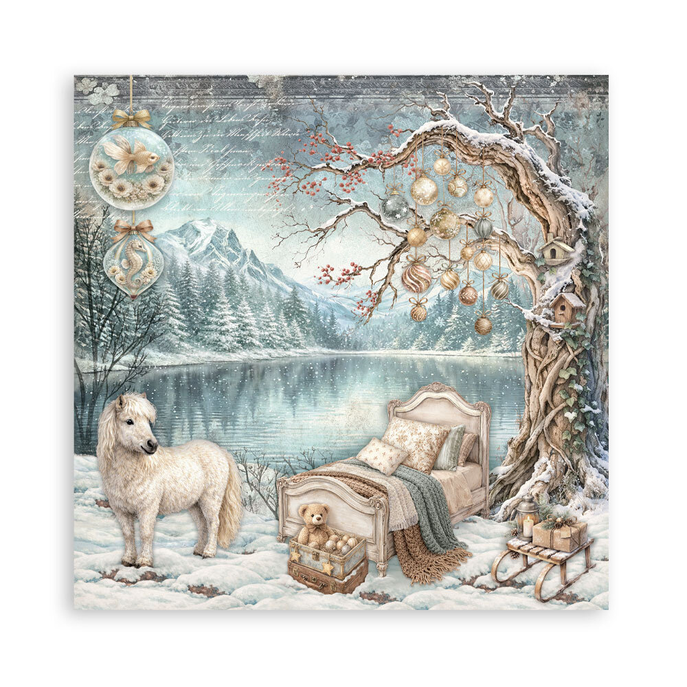 Stamperia White Christmas 8x8 Inch Single Face Paper Pack (SBBSXB27) Stamperia White Christmas 8x8 Inch Single Face Paper Pack (SBBSXB27)