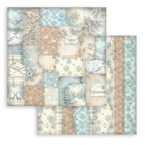 Stamperia White Christmas Backgrounds 8x8 Inch Paper Pack (SBBS147) Stamperia White Christmas Backgrounds 8x8 Inch Paper Pack (SBBS147)