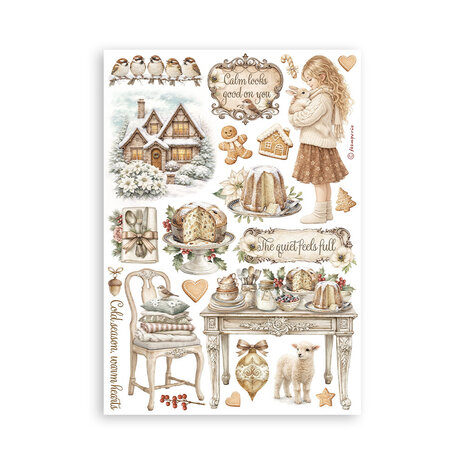 Stamperia White Christmas A5 Washi Pad (SBW36) Stamperia White Christmas A5 Washi Pad (SBW36)