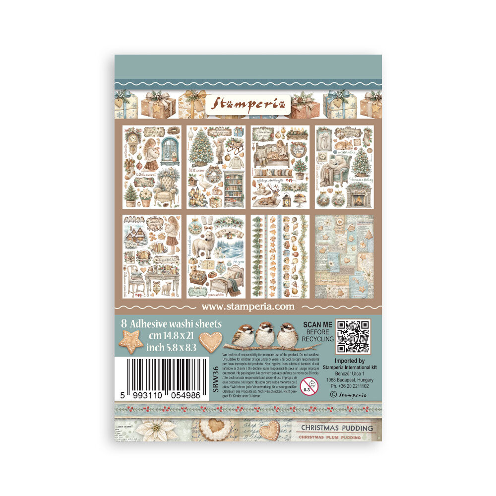 Stamperia White Christmas A5 Washi Pad (SBW36) Stamperia White Christmas A5 Washi Pad (SBW36)