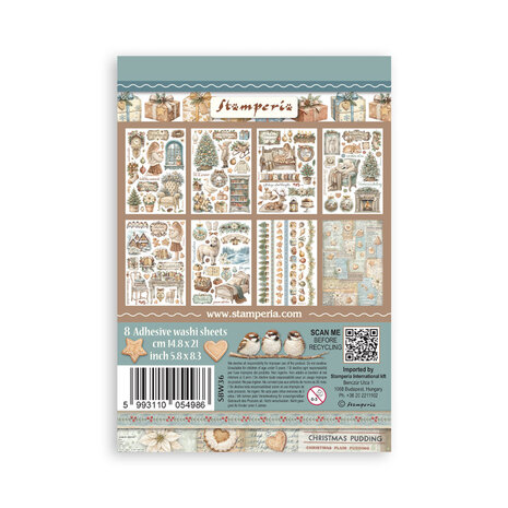 Stamperia White Christmas A5 Washi Pad (SBW36) Stamperia White Christmas A5 Washi Pad (SBW36)