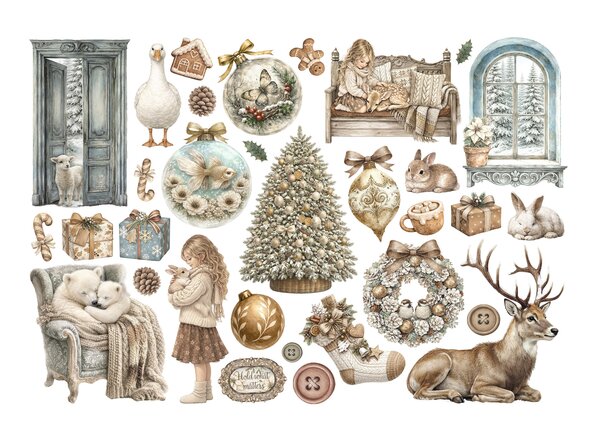 Stamperia White Christmas Ephemera (DFLCT89) Stamperia White Christmas Ephemera (DFLCT89)