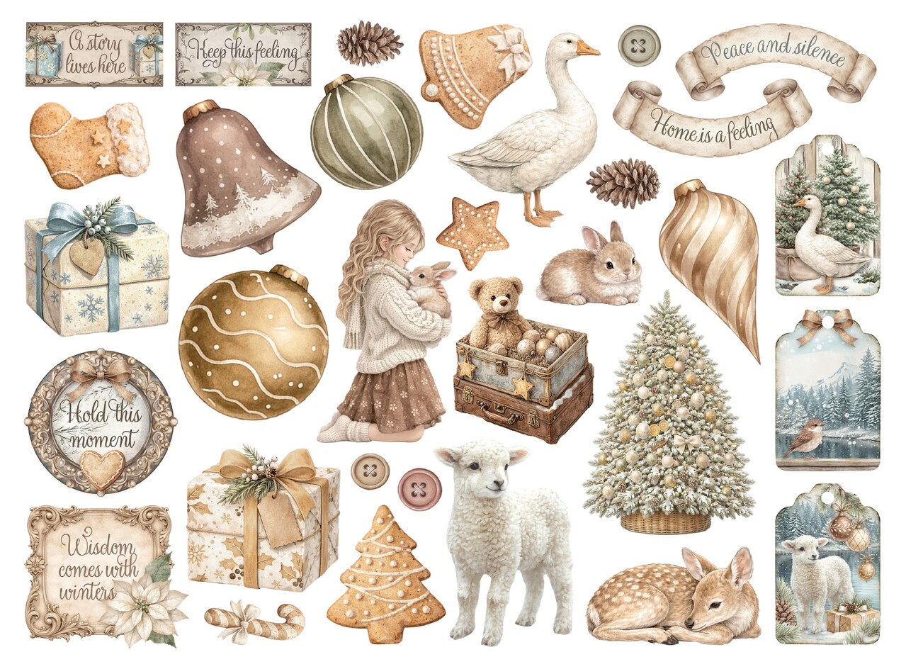 Stamperia White Christmas Die Cuts (DFLDC141)