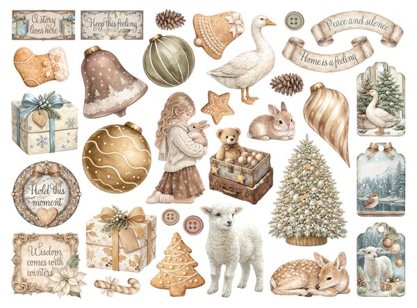 Stamperia White Christmas Die Cuts (DFLDC141)