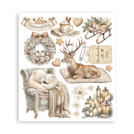 Stamperia White Christmas 8x8 Inch Rub-On Assortment (DFLRBXG13)