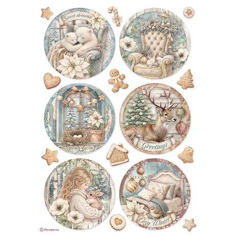 Stamperia White Christmas A4 Rice Paper Selection (DFSA4XWG) Stamperia White Christmas A4 Rice Paper Selection (DFSA4XWG)