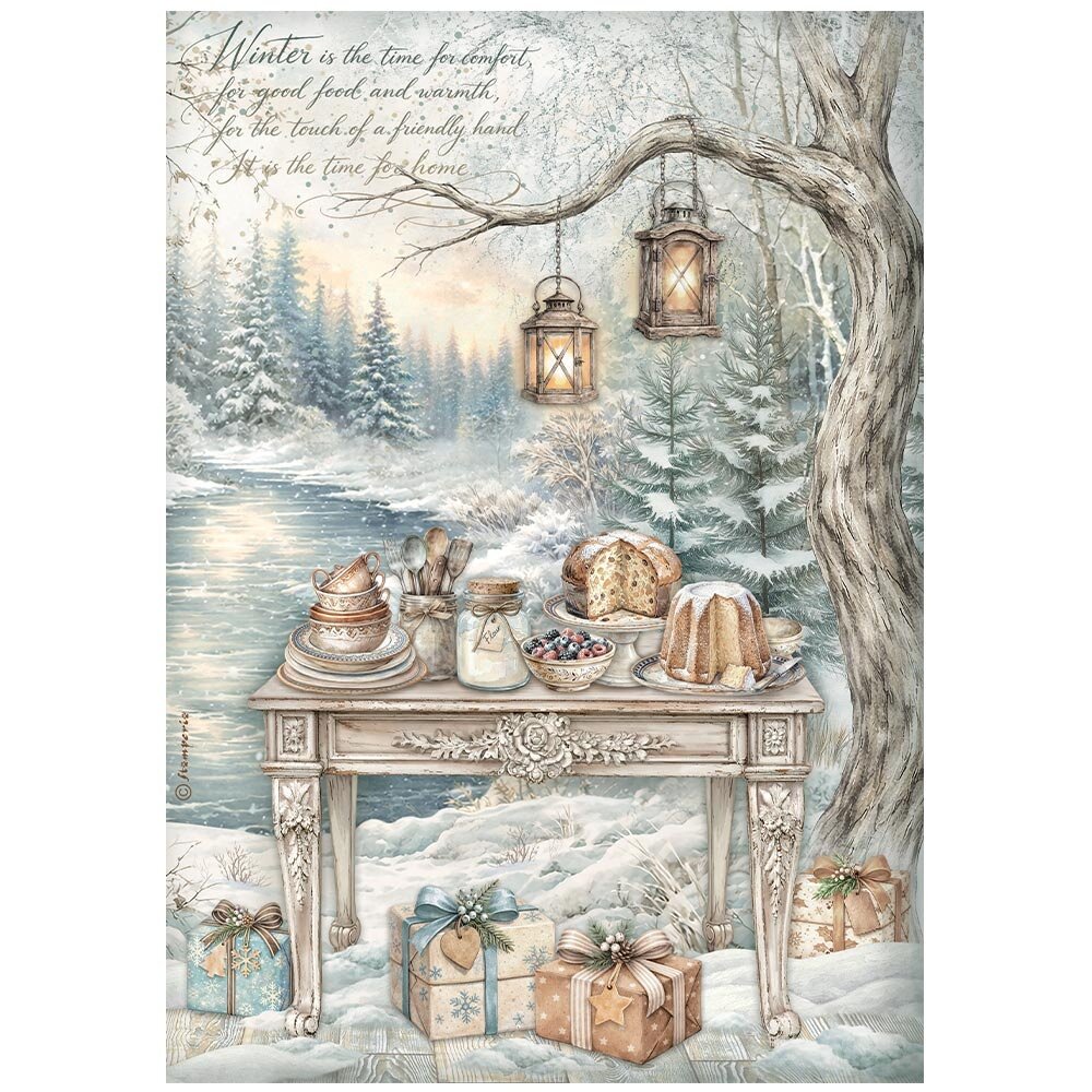 Stamperia White Christmas A4 Rice Paper Selection (DFSA4XWG) Stamperia White Christmas A4 Rice Paper Selection (DFSA4XWG)