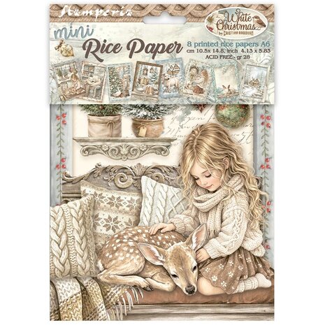 Stamperia White Christmas A6 Mini Rice paper (DFSA6X10) Stamperia White Christmas A6 Mini Rice paper (DFSA6X10)