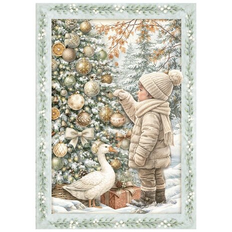 Stamperia White Christmas A6 Mini Rice paper (DFSA6X10) Stamperia White Christmas A6 Mini Rice paper (DFSA6X10)
