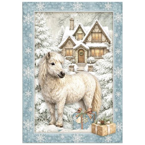 Stamperia White Christmas A6 Mini Rice paper (DFSA6X10) Stamperia White Christmas A6 Mini Rice paper (DFSA6X10)