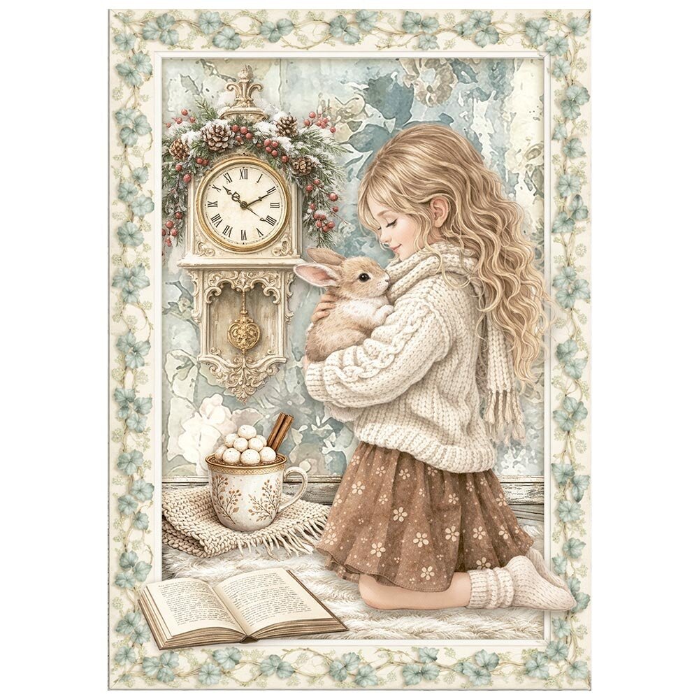 Stamperia White Christmas A6 Mini Rice paper (DFSA6X10) Stamperia White Christmas A6 Mini Rice paper (DFSA6X10)