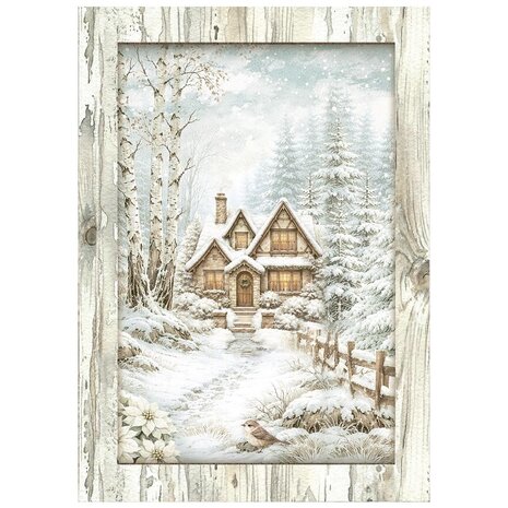 Stamperia White Christmas A6 Mini Rice paper (DFSA6X10) Stamperia White Christmas A6 Mini Rice paper (DFSA6X10)