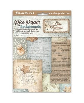 Stamperia White Christmas A6 Rice Paper Backgrounds Selection (DFSAK6059) Stamperia White Christmas A6 Rice Paper Backgrounds Selection (DFSAK6059)