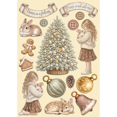 Stamperia White Christmas Wooden Shapes A5 (KLSP206)