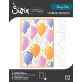Sizzix Stacey Park A6 Layered Stencils Birthday Balloons (667133)