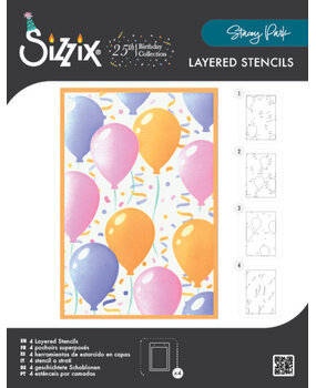 Sizzix Stacey Park A6 Layered Stencils Birthday Balloons (667133) Sizzix Stacey Park A6 Layered Stencils Birthday Balloons (667133)