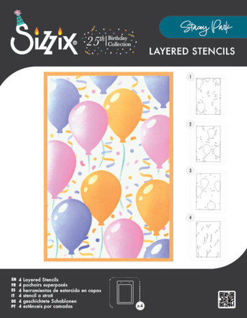 Sizzix Stacey Park A6 Layered Stencils Birthday Balloons (667133) Sizzix Stacey Park A6 Layered Stencils Birthday Balloons (667133)