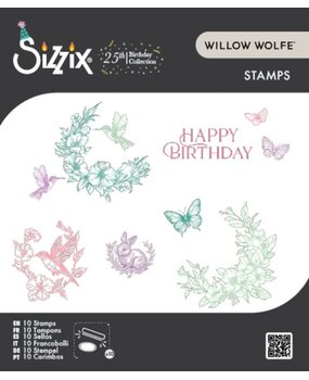 Sizzix Willow Wolfe Clear Stamps Birthday Blooms (667128) Sizzix Willow Wolfe Clear Stamps Birthday Blooms (667128)