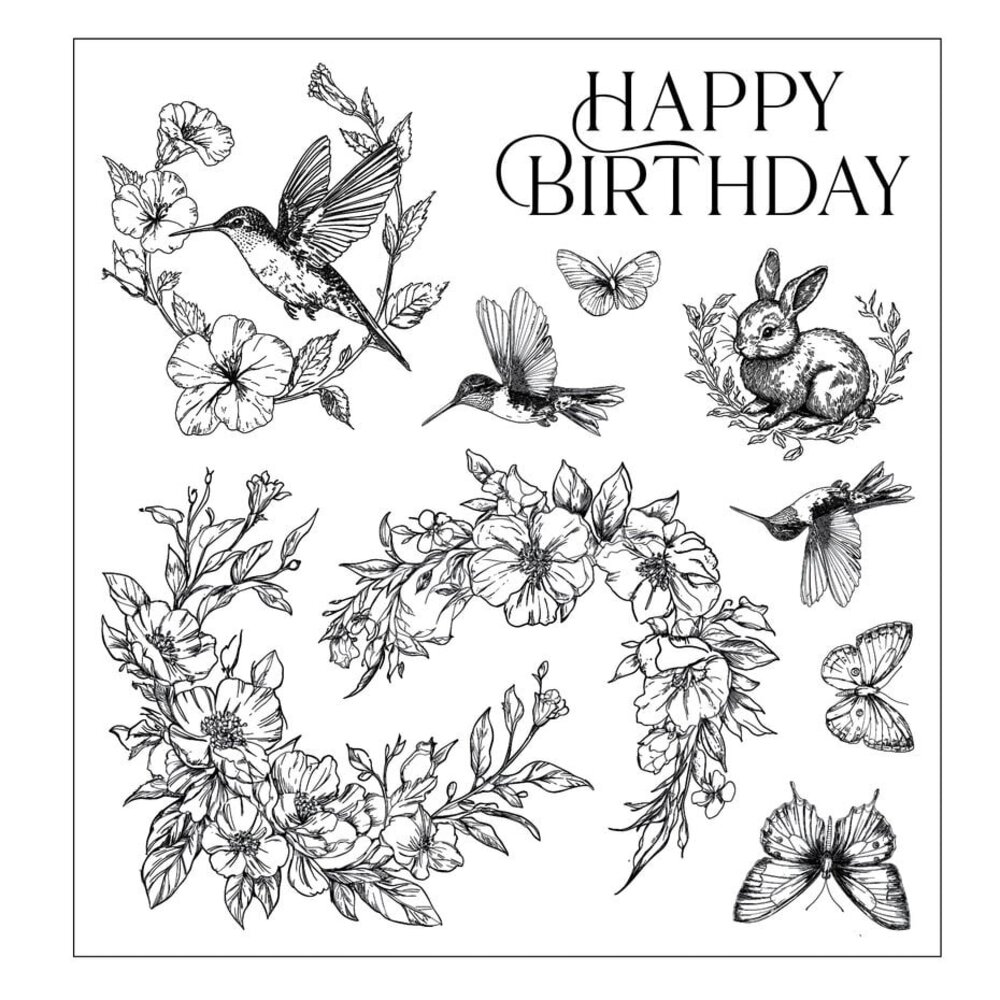 Sizzix Willow Wolfe Clear Stamps Birthday Blooms (667128) Sizzix Willow Wolfe Clear Stamps Birthday Blooms (667128)