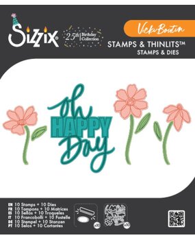Sizzix Vicki Boutin Clear Stamps with Framelits Oh Happy Day (667134) Sizzix Vicki Boutin Clear Stamps with Framelits Oh Happy Day (667134)