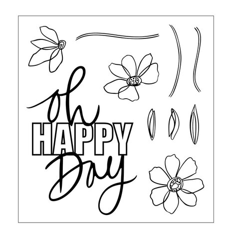 Sizzix Vicki Boutin Clear Stamps with Framelits Oh Happy Day (667134) Sizzix Vicki Boutin Clear Stamps with Framelits Oh Happy Day (667134)