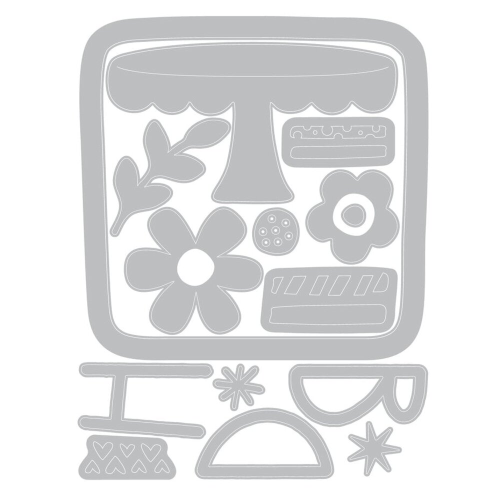 Sizzix Catherine Pooler Thinlits with Stencils Let's Eat Cake! (667129) Sizzix Catherine Pooler Thinlits with Stencils Let's Eat Cake! (667129)