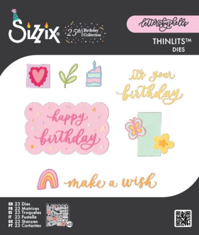 Sizzix Letters by Shells Thinlits Die Set Birthday Doodles (667130) Sizzix Letters by Shells Thinlits Die Set Birthday Doodles (667130)