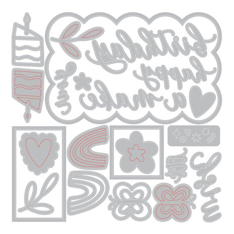 Sizzix Letters by Shells Thinlits Die Set Birthday Doodles (667130) Sizzix Letters by Shells Thinlits Die Set Birthday Doodles (667130)