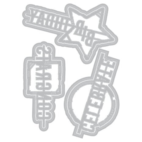 Sizzix Seth Apter Thinlits Die Set Word Wafers Birthday (667132) Sizzix Seth Apter Thinlits Die Set Word Wafers Birthday (667132)
