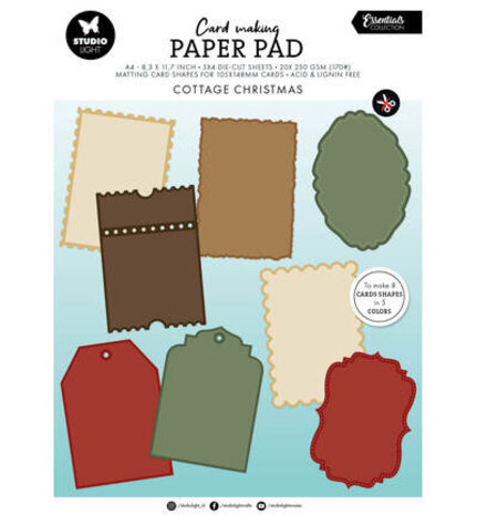 Studio Light Essentials Cottage Christmas A4 Card Making Pad (SL-ES-CMP37) Studio Light Essentials Cottage Christmas A4 Card Making Pad (SL-ES-CMP37)