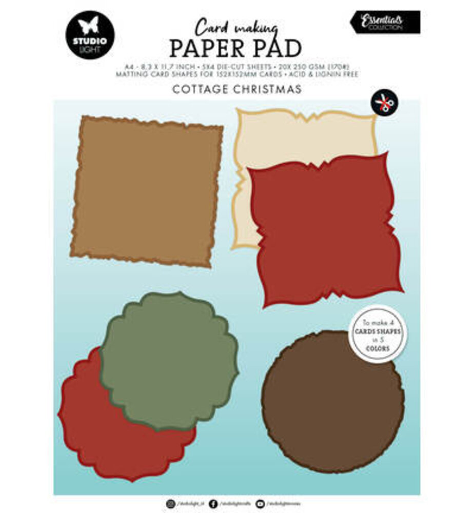 Studio Light Essentials Cottage Christmas A4 Card Making Pad (SL-ES-CMP39) Studio Light Essentials Cottage Christmas A4 Card Making Pad (SL-ES-CMP39)