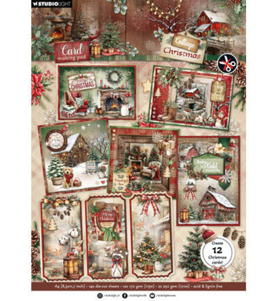 Studio Light Cottage Christmas A4 Card Making Pad (SL-CC-CMP41) Studio Light Cottage Christmas A4 Card Making Pad (SL-CC-CMP41)