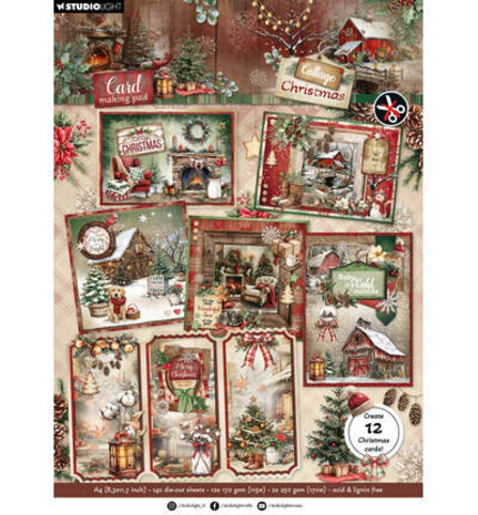 Studio Light Cottage Christmas A4 Card Making Pad (SL-CC-CMP41) Studio Light Cottage Christmas A4 Card Making Pad (SL-CC-CMP41)