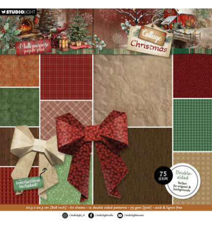 Studio Light Cottage Christmas 8x8 Inch Multi-Purpose Paper Pad (SL-CC-DPP486)