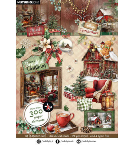 Studio Light Cottage Christmas A5 Die-Cut Paper Pad (SL-CC-DCPP485) Studio Light Cottage Christmas A5 Die-Cut Paper Pad (SL-CC-DCPP485)