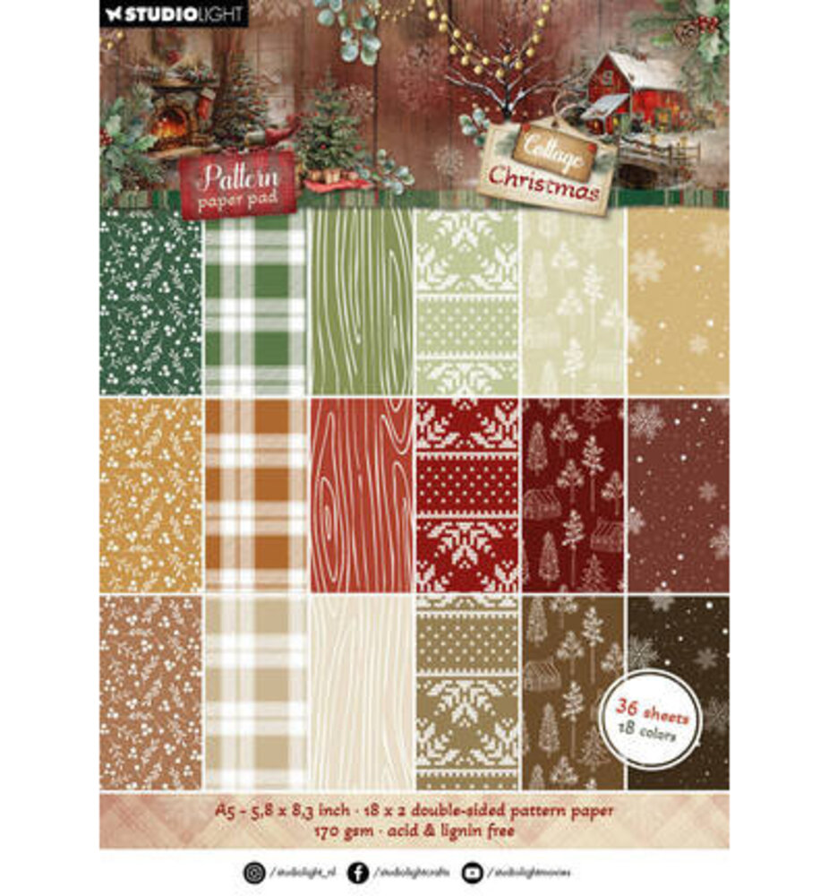 Studio Light Cottage Christmas A5 Pattern Paper Pad (SL-CC-PPP487)