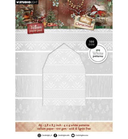 Studio Light Cottage Christmas A5 Vellum Paper Pad (SL-CC-VPP489) Studio Light Cottage Christmas A5 Vellum Paper Pad (SL-CC-VPP489)