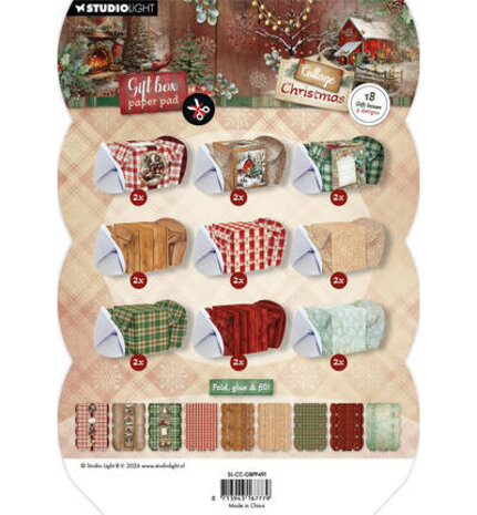 Studio Light Cottage Christmas Giftbox Paper Pad Christmas Cracker (SL-CC-GBPP491) Studio Light Cottage Christmas Giftbox Paper Pad Christmas Cracker (SL-CC-GBPP491)