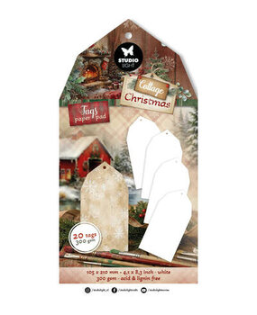 Studio Light PRE-ORDER Cottage Christmas Tag Block White Tags (SL-CC-TAGBL14) Studio Light PRE-ORDER Cottage Christmas Tag Block White Tags (SL-CC-TAGBL14)