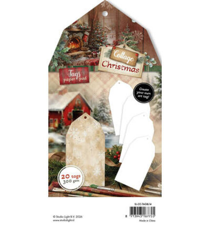 Studio Light Cottage Christmas Tag Block White Tags (SL-CC-TAGBL14) Studio Light Cottage Christmas Tag Block White Tags (SL-CC-TAGBL14)