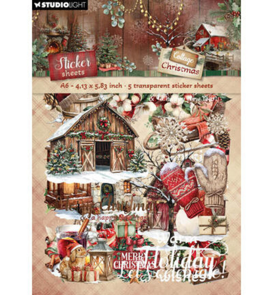 Studio Light Cottage Christmas Transparant Stickers Elements & Texts (SL-CC-STIC82)
