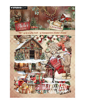 Studio Light PRE-ORDER Cottage Christmas Transparant Stickers Elements & Texts (SL-CC-STIC82)