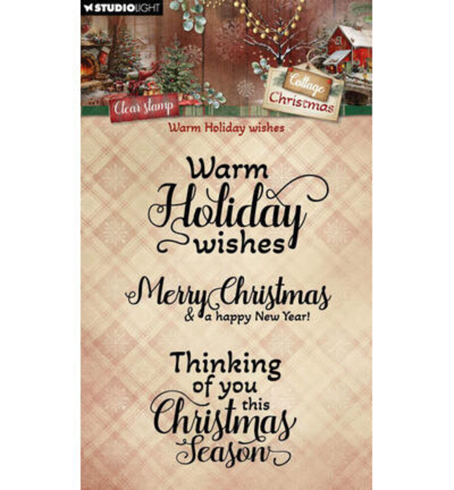 Studio Light Cottage Christmas Clear Stamp Warm Holiday Wishes (SL-CC-STAMP958) Studio Light Cottage Christmas Clear Stamp Warm Holiday Wishes (SL-CC-STAMP958)