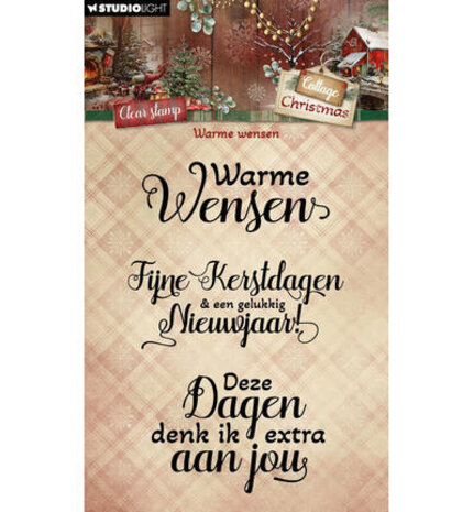 Studio Light PRE-ORDER Cottage Christmas Clear Stamp Warme Wensen (SL-CC-STAMP959) Studio Light PRE-ORDER Cottage Christmas Clear Stamp Warme Wensen (SL-CC-STAMP959)