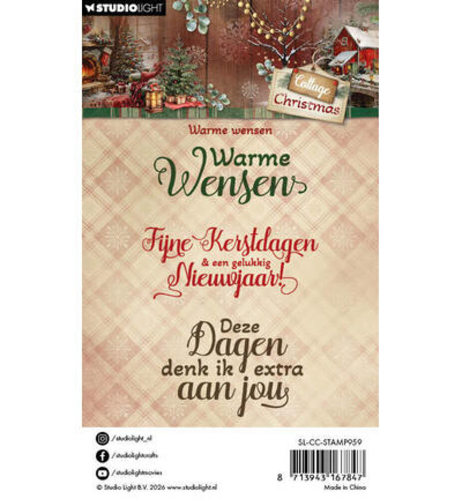 Studio Light PRE-ORDER Cottage Christmas Clear Stamp Warme Wensen (SL-CC-STAMP959) Studio Light PRE-ORDER Cottage Christmas Clear Stamp Warme Wensen (SL-CC-STAMP959)