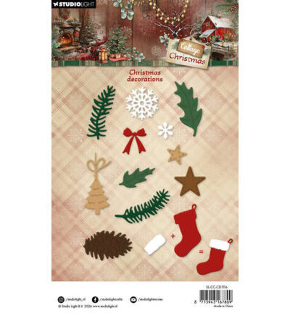Studio Light Cottage Christmas Snijmal Christmas Decorations (SL-CC-CD1116) Studio Light Cottage Christmas Snijmal Christmas Decorations (SL-CC-CD1116)