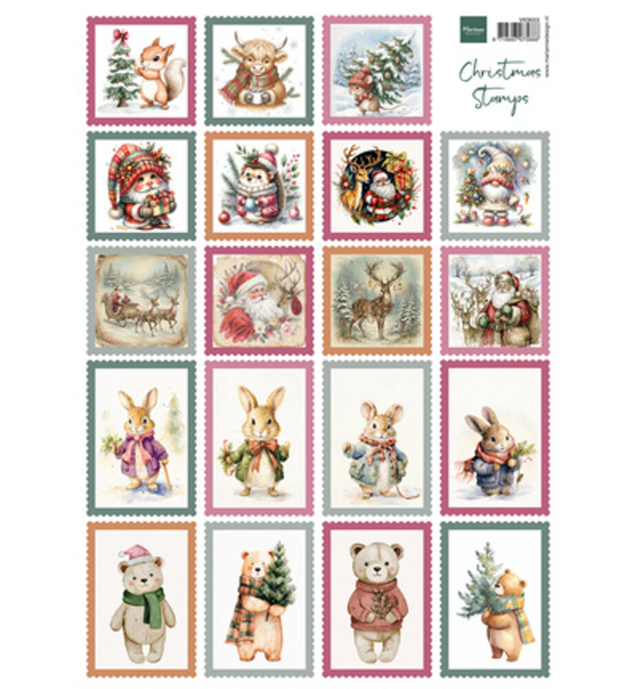 Marianne Design Knipvel A4 Christmas Stamps (VK9653)