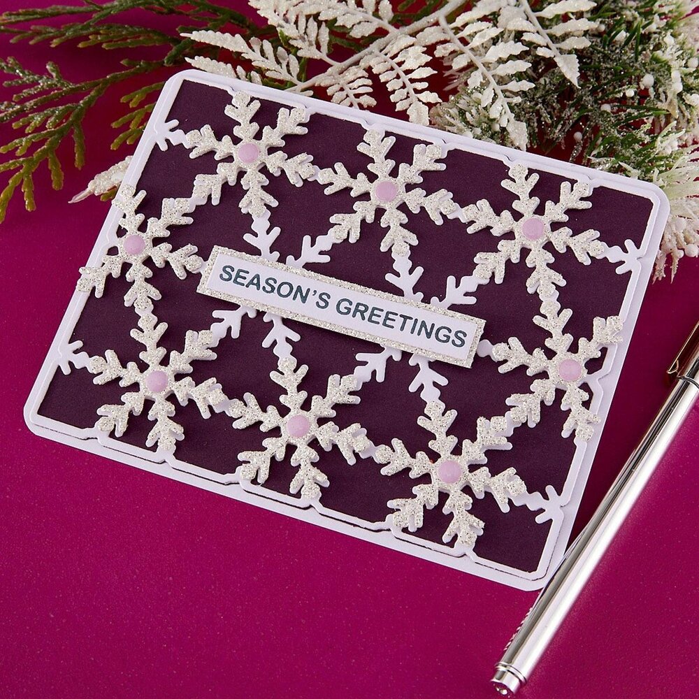 Spellbinders Snowflake Kisses Snowflake Background Dies (S5-764) Spellbinders Snowflake Kisses Snowflake Background Dies (S5-764)